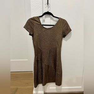 Free People Copper Metallic Mini Dress